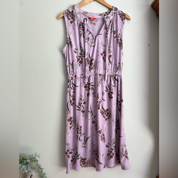 Joe Fresh Purple Floral Sleeveless V-Neck Sundress Large Women's - Picture 1 of 5